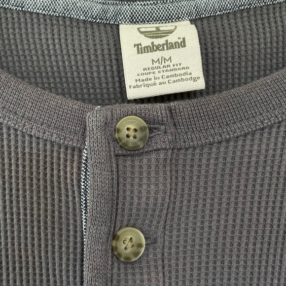 Timberland Regular Fit Waffle Long Sleeve Henley Shirt - Men’s Medium - Picture 5 of 8